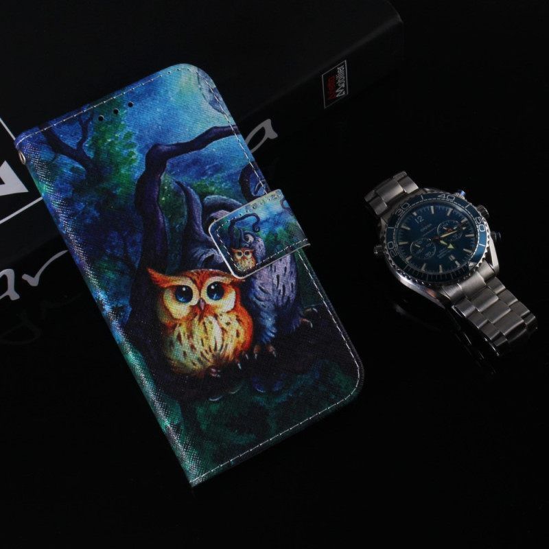 Κάλυμμα Samsung Galaxy A54 5G με κορδονι Ζωγραφική Με Strappy Owls